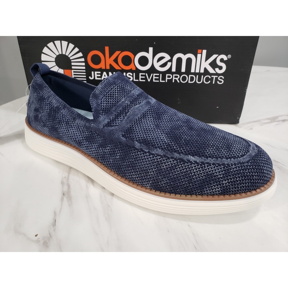 NEW AKADEMIKS Slip On Shoes Sneakers - MENS‎ SIZE 13 Dayton Navy Blue